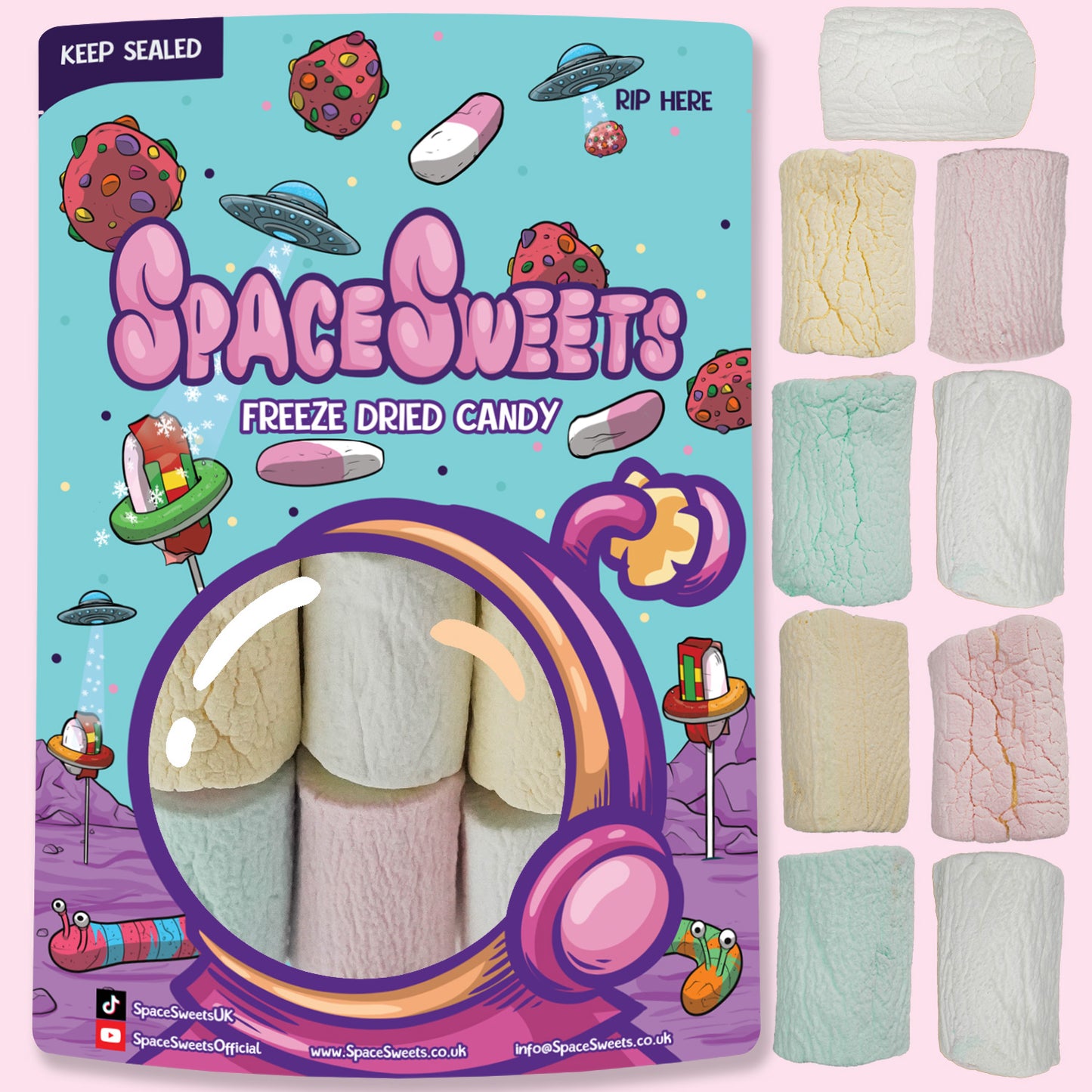 Freeze Dried Marshmallow Tubes (Halal)