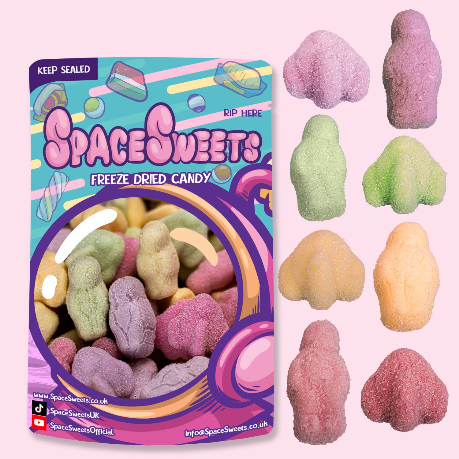 Freeze Dried Sour Space Mix SpaceSweets Freeze Dried Sweets UK